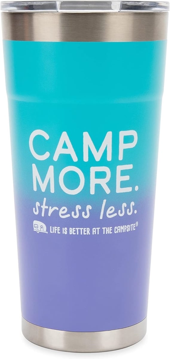 Picture of Camco CMC53317 20 oz Libatc Painted Tumbler - Camp More & Stress Less&#44; Blue & Purple