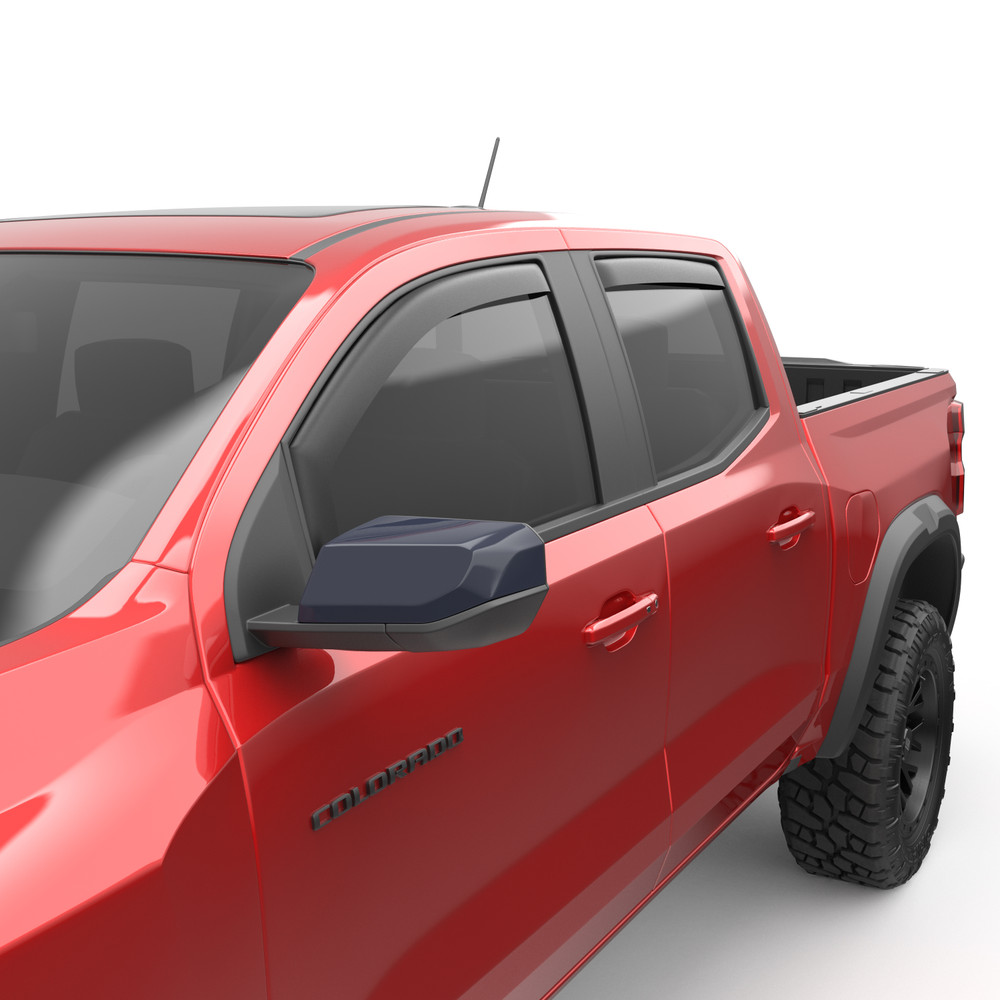 571485 Front & Rear Inchannel Window Visors Set for 23C Colorado & Canyon - Matte Black