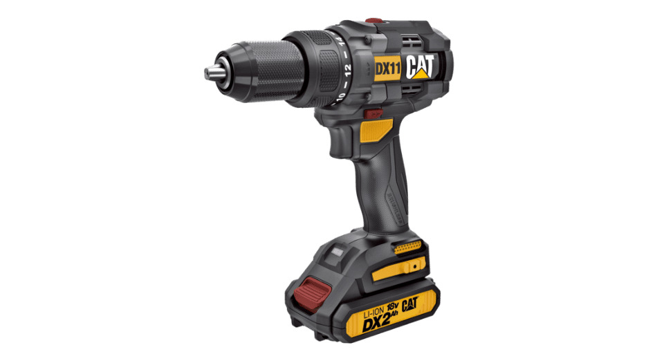 CAT 18V 1/2 in Cordless Drill/Driver with Brushless Motor and Two Batteries - DX11