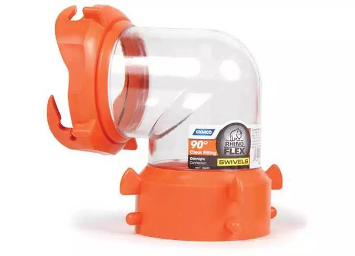 CMC39856 Rhino 90 deg Sewage Swivel Fitting, Clear
