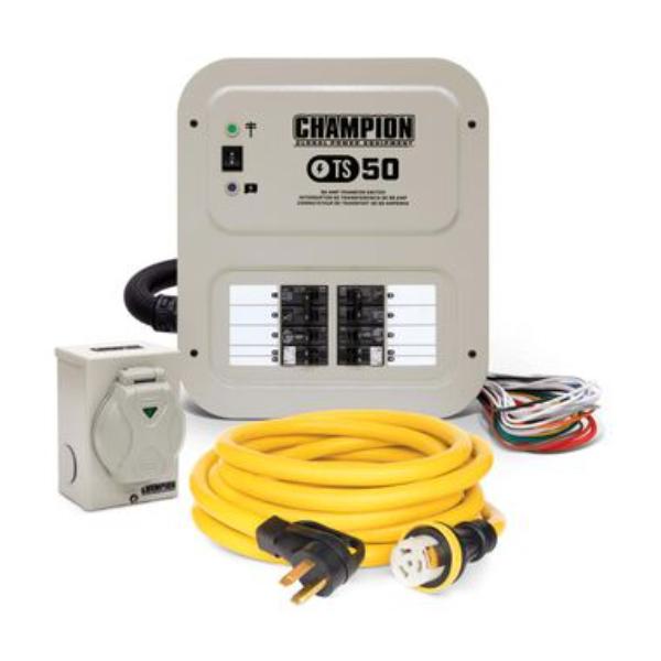Picture of Champion Power Equipment CHM201193 50A Manual Transfer Switch Prewired with 10 Circuits