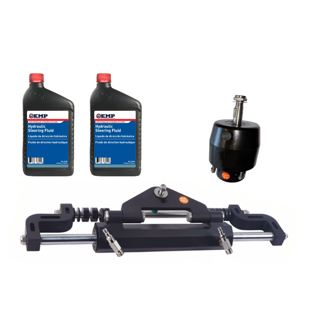 EMPOH-350-OT-EMP 350HP Hydraulic Steering Kit with Front Mount Helm Cylinder & 2 qt. Oil