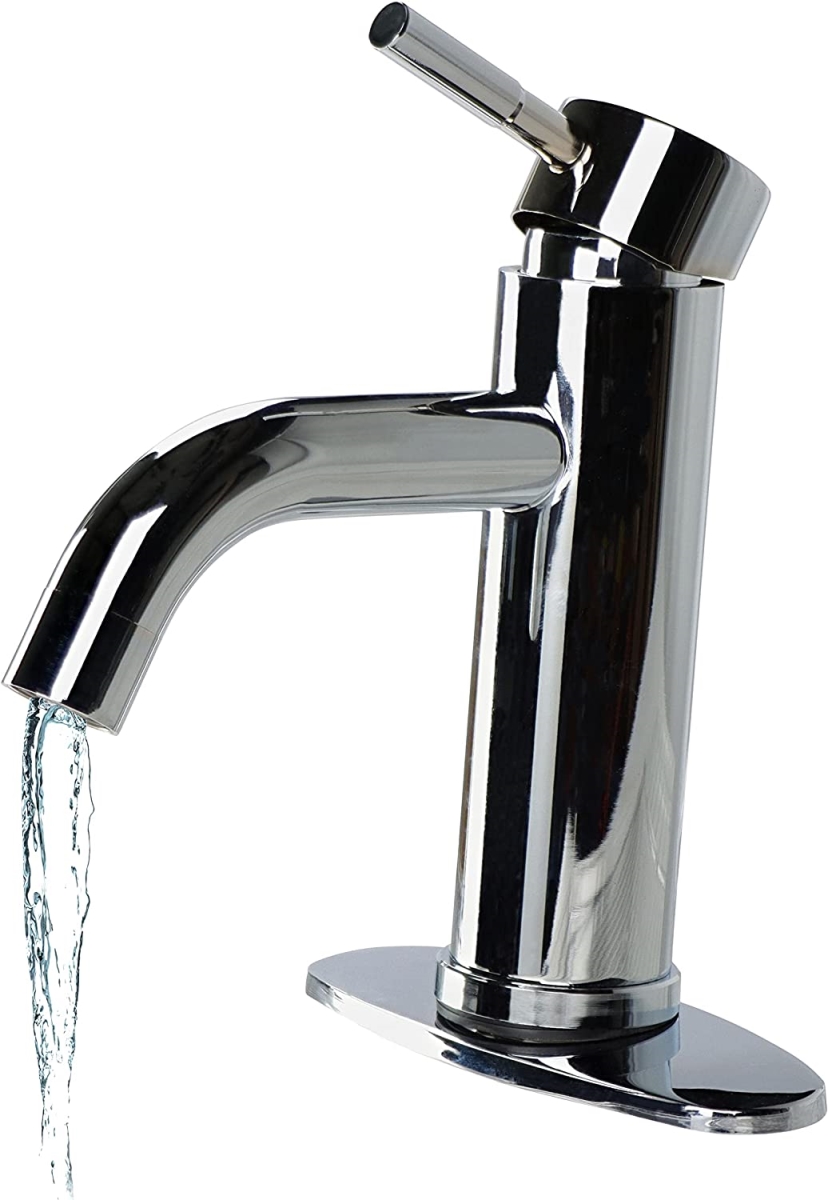 AMBVF77CH-E RV Bathroom Faucet with Optional Deck Plate - Chrome, 6.75 in.