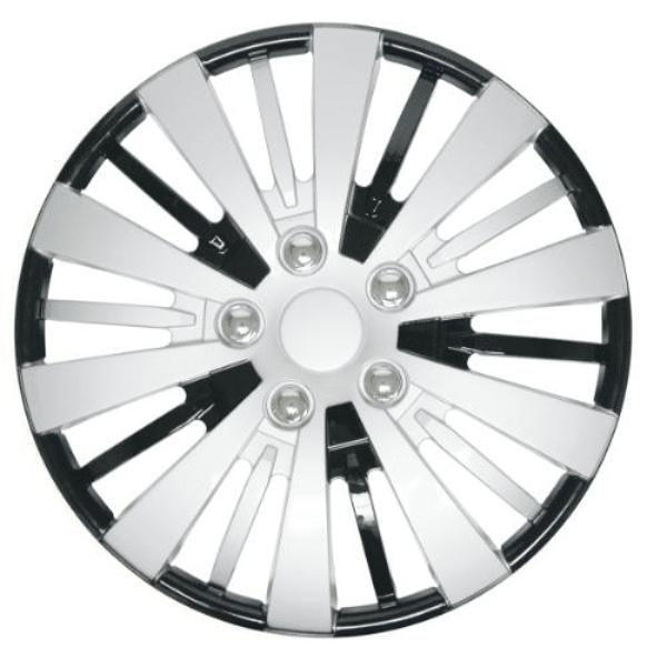 SEC80-1465SB Hub Caps - 15 in., Silver & Black