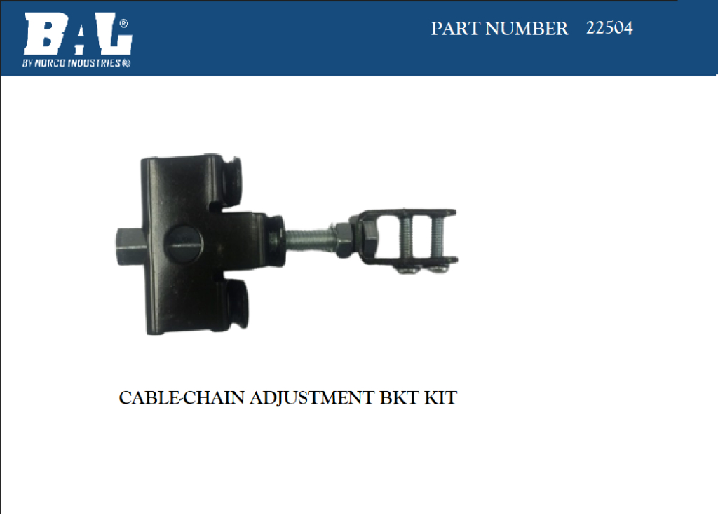 BAL22504 Cable Chain Adjustment Bracket Kit