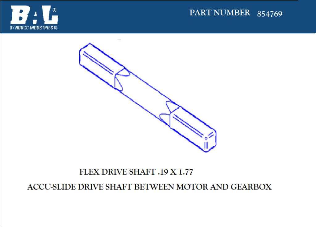 BAL854769 Shaft Flex Drive - 0.19 x 1.77 in.