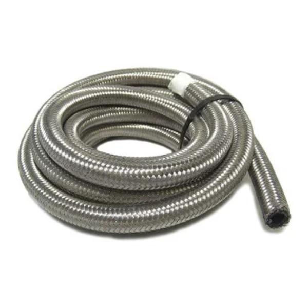 BEP13410 4 AN Stainless Steel Braided Hose - 10 ft. Length