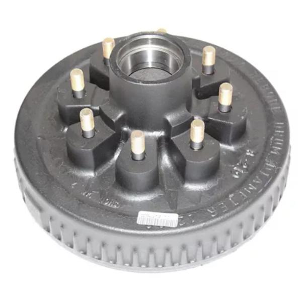 DXT008-219-13 7K Trailer Hub & Drum - 8 on 6.5 in. - 4.75 in. Pilot, 0.562 in. Studs - Grease Cups, Raw