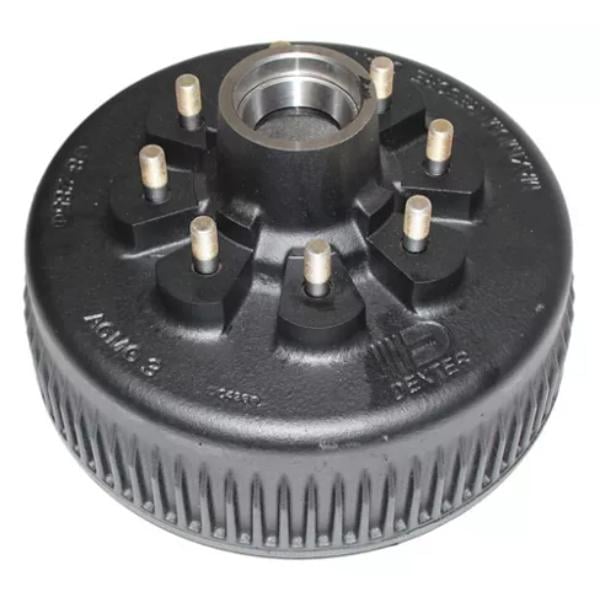 DXT008-285-11 8K Trailer Hub & Drum - 8 on 6.5 in. - 4.75 in. Pilot, 0.562 in. Studs - Grease Cups, Raw
