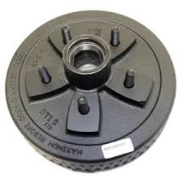 DXT008-249-07 Trailer Hub - 5 on 5 in. Bolt Circle - Cups & Studs, Raw - 3500 lbs