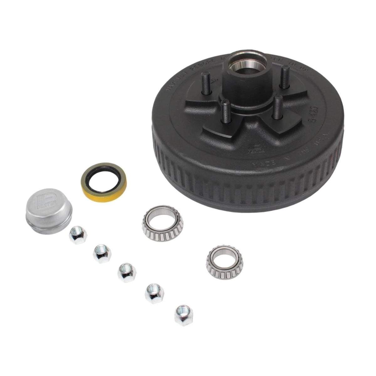 DXT008-426-05 10 x 2.25 in. Hub & Drum - 4000 lbs Axle - 5 on 4.5 in. Bolt Pattern