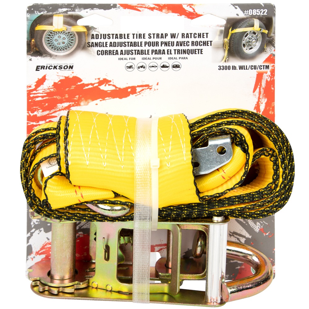 ERI58522 Adjustable Tie Strap with Ratchet - One Size Fits All - 10000 lbs