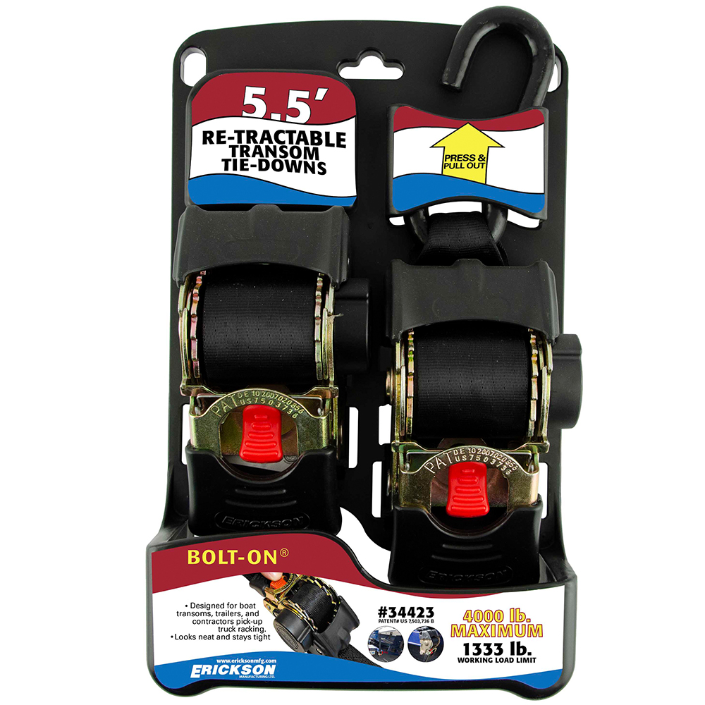 ERI34423 Bolt On Retractable Ratchet Strap - 2 in. x 5.5 ft., 4000 lbs - Pack of 2