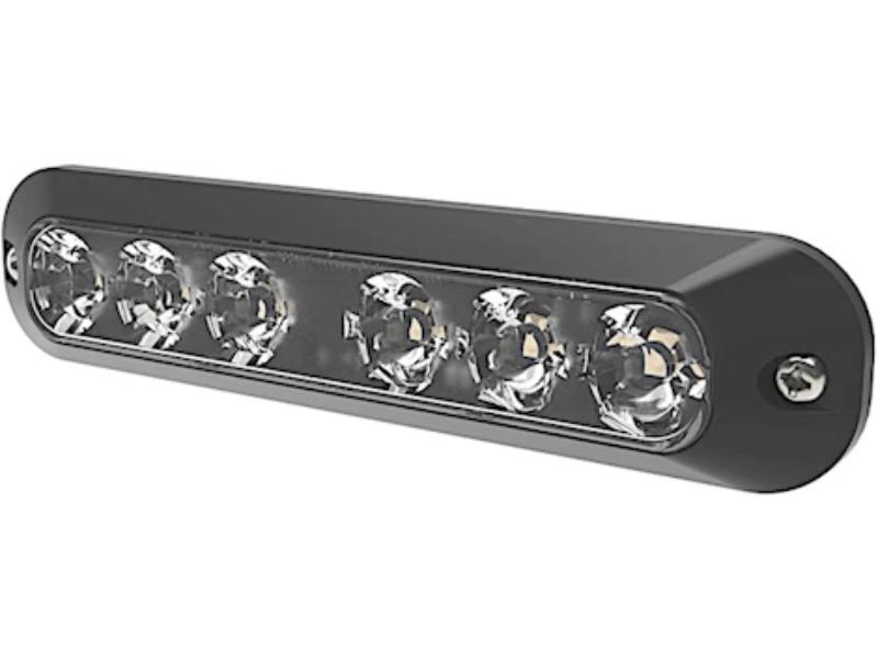 ECC3705CR Directional LED with Split-Color Surface Mount - 12-24V, 21 Flash Patterns, Red & Clear