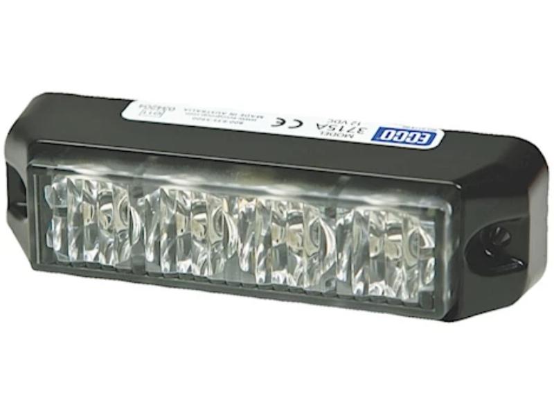 ECC3715B Directional LED with Rectangular Surface Mount - 12V, 9 Flash Patterns - Blue