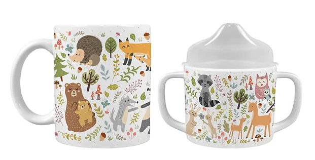 JRPCC-014WC Mug & Sippy Cup Set with Woodland Critters