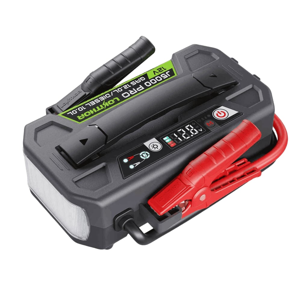 LOKJ5000 PRO J5000 Pro with Connect Max 5000 A Jump Starter for Gas & Diesel - Green & Grey