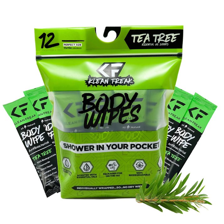 Klean Freak Body Wipes - 12-Pack Tea Tree, 12-Pack, One Size