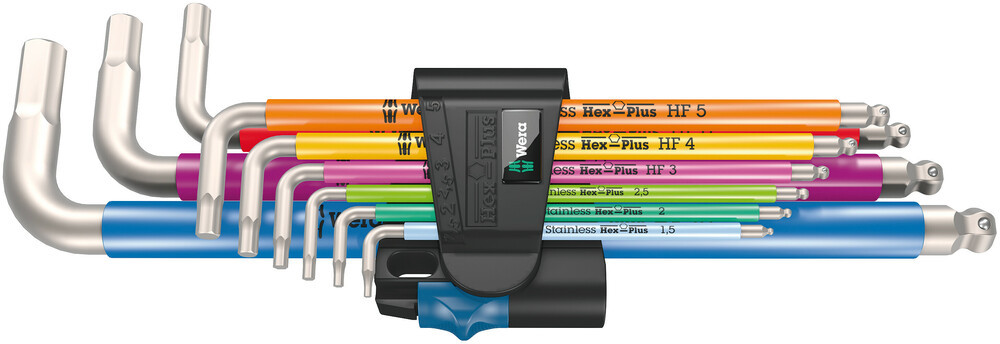 Wera Tools WRA05022699001 Hex-Plus Metric 1 L-Key Set with Holding Function - Multicolor, Stainless