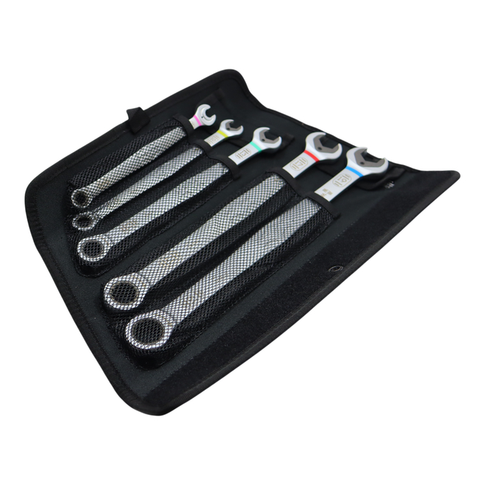 Wera Tools 6007 Joker Chromium Molybdenum Ring Ratchet Spanner Set, 5 Pieces - 05020380001