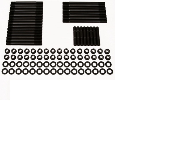 Head Studs with 12-Point Nuts Big Block Chevy Late Bow Tie Black