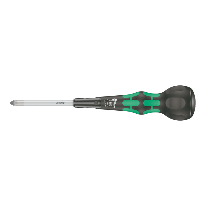 Wera Tools WRA05007910001 PZ Kraft-Form Screwdriver with Ball Grip, Pozidriv-Head - 100 mm