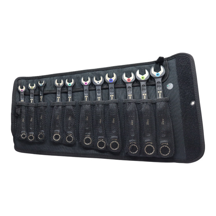 Wera Tools WRA05020017001 Ratcheting Combination Wrench Set with Black Edition & Joker - 11 Piece
