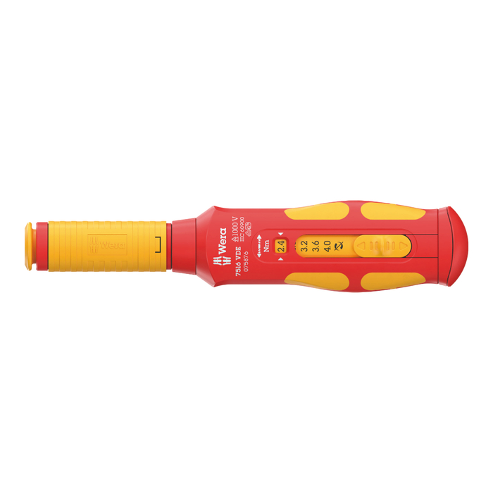 Wera Tools 7516 VDE 2.4-4.0 Nm Kraftform Insulated Safe Torque Screwdriver - 05075876001