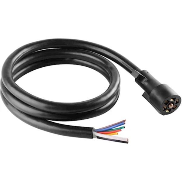 TWRRT1820 7-Way Trailer Cord - 8 ft., Black