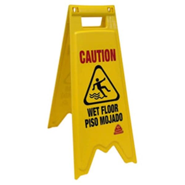 OCC96991 Floor Safety Sign with Bilingual - Yellow