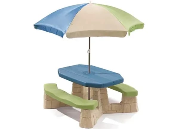 STP843899 Picnic Table with Umbrella - Naturally Playful