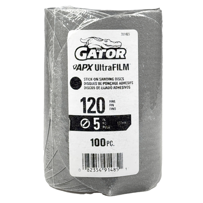 GTF391485 Sanding Discs - 120 Grit, 5 in., PSA, Gray - Pack of 100