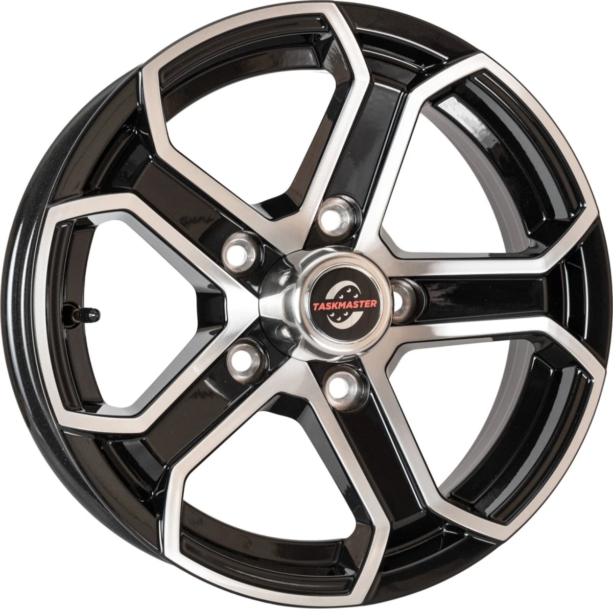 TSKWA-15050550-BMFS-16024-5SP Black Machined Face Wheel - 15 x 5 & 5 x 5 in., 5-Spoke, 3.19CB, 2160LCC