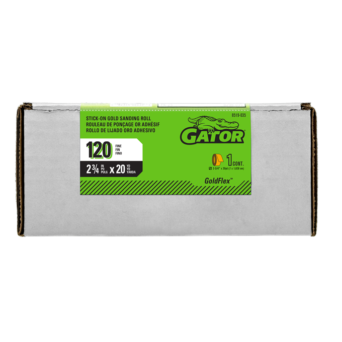 GTF8519035 Sanding Roll - 120 Grit, 5.75 x 20 yards, Gold
