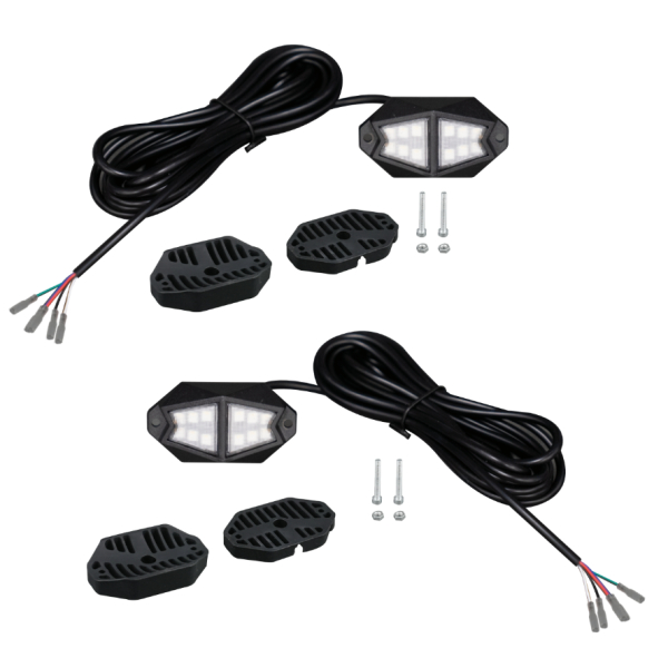 RSPRSRGBW Rock Light System with RGBW & Interior or Exterior Use - 9 ft. Cable, Multicolor - 2 Piece