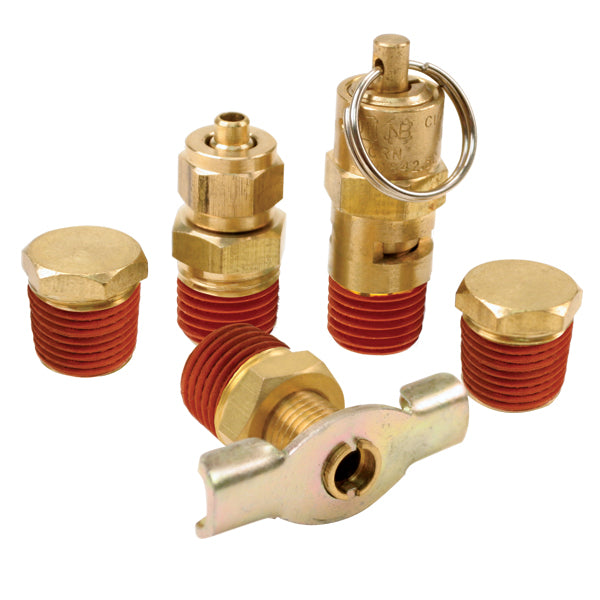 Air Locker 5 Pc.Tank Fittings Kit (with 1/4" NPT M to 1/8" BSP F Adapter) (For 150PSI Rated Systems)