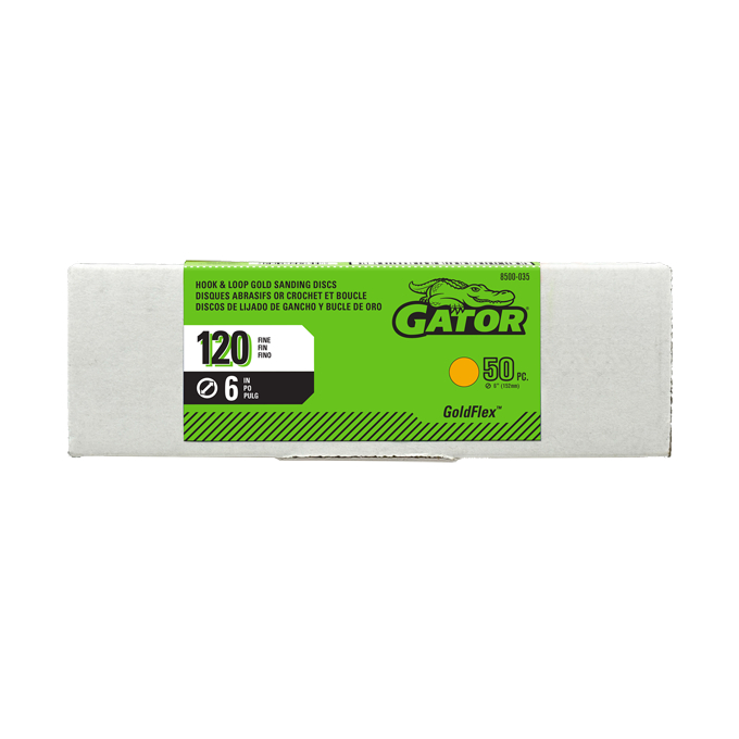 GTF8500035 Sanding Disc - 120 Grit, 6 in., Gold - Pack of 50