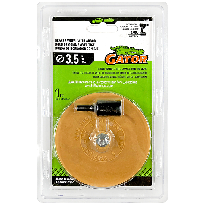 GTF4999 Drill Mounted Eraser Wheel with Arbor - 3.5 in.