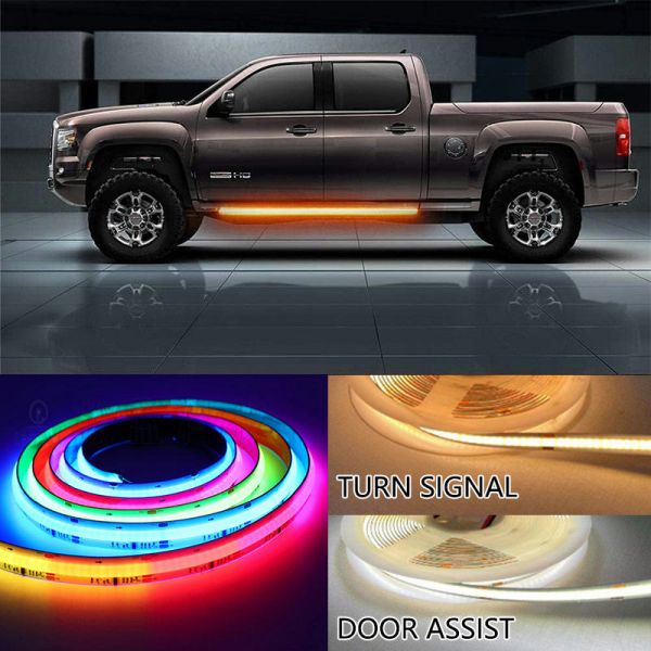 RSPRSLEDBAR76 Running Board Led Light Kit with Amber Running - 76 in., White Door Valet