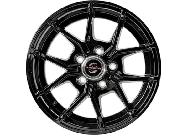 TSKLZB550545FPB Aluminum Trailer Full Paint Black Wheel - 15 x 5 & 5 x 4.5 in., 5-Fork, 3.19CB, 2160LCC