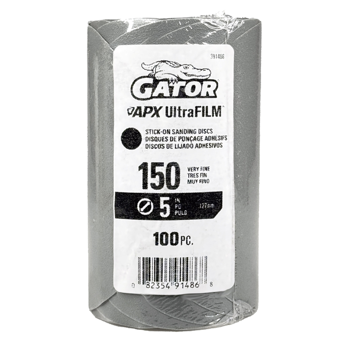 GTF391486 Sanding Discs - 5 in., PSA, 150 Grit, Gray - Pack of 100