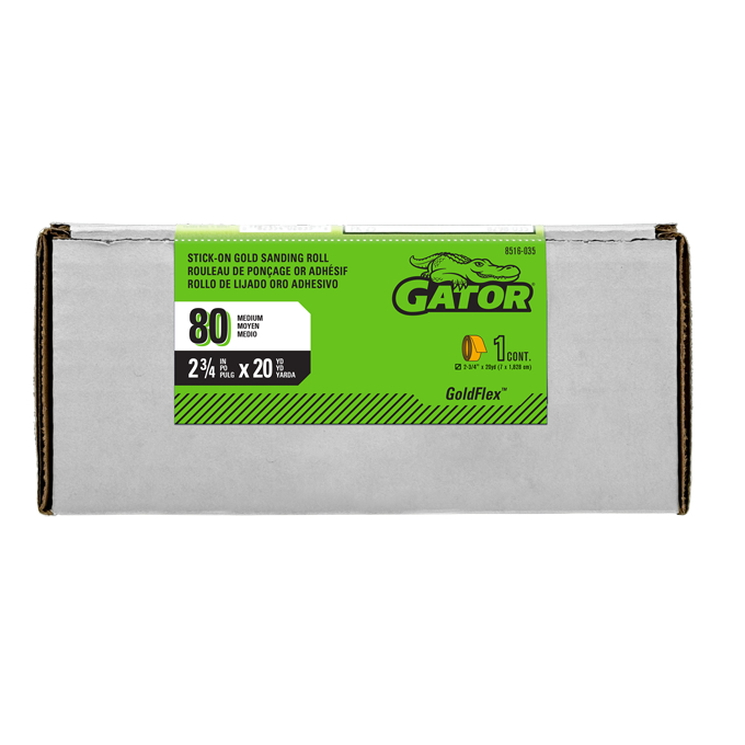 GTF8516035 Sanding Roll - 5.75 x 20 Yd, 80 Grit, Gold