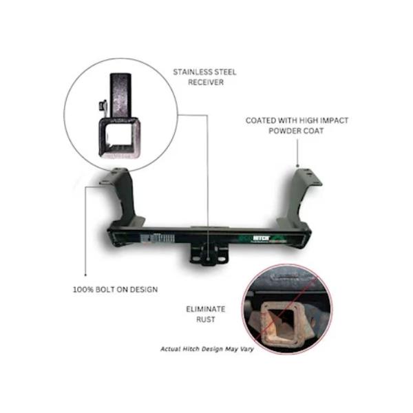 ECHX7201S Trailer Hitch with Stealth Design for 2021 Tesla Model S - Stainless Steel, 2 in., Black