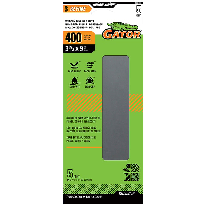 GTF8266043 Waterproof Clamp-on Sanding Sheets - 400 Grit, 10.67 x 9 in. - Pack of 5