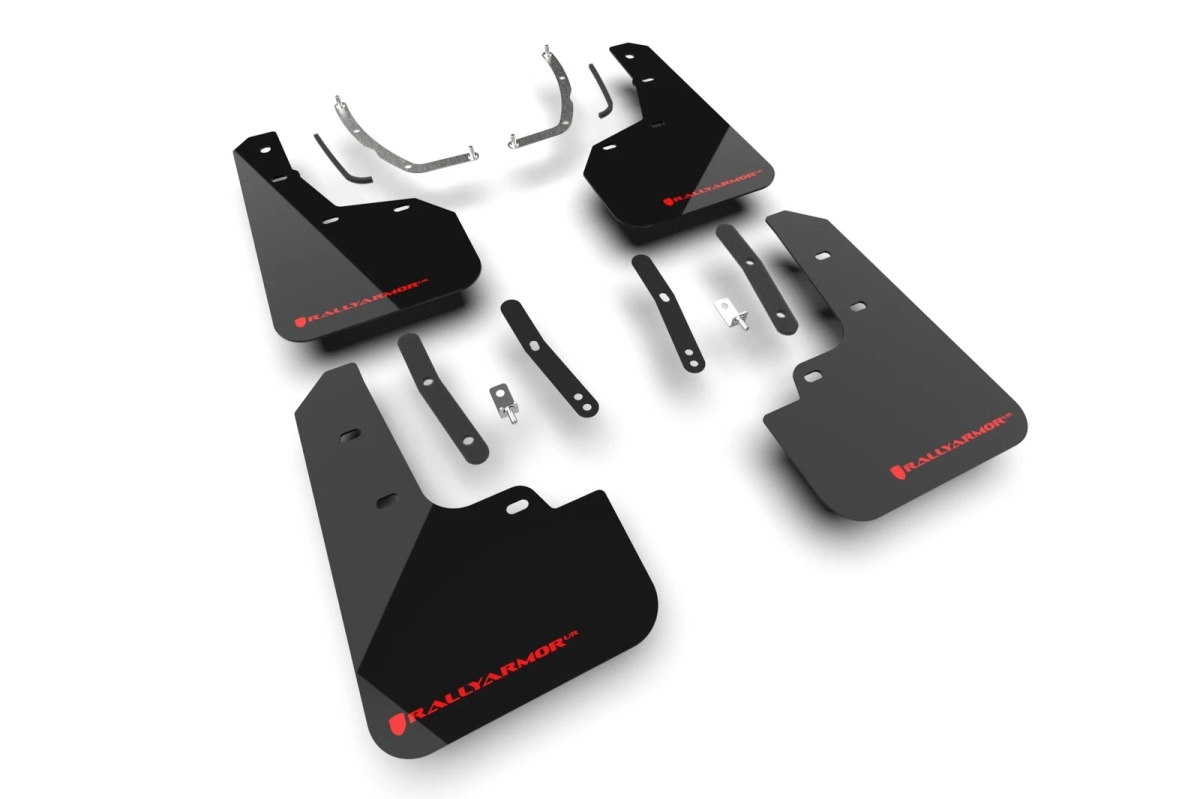 RARMF135-UR-BLK-RD Mud Flap for 2025 Tucson HEV & N Line - Front & Rear, Black, Red Logo