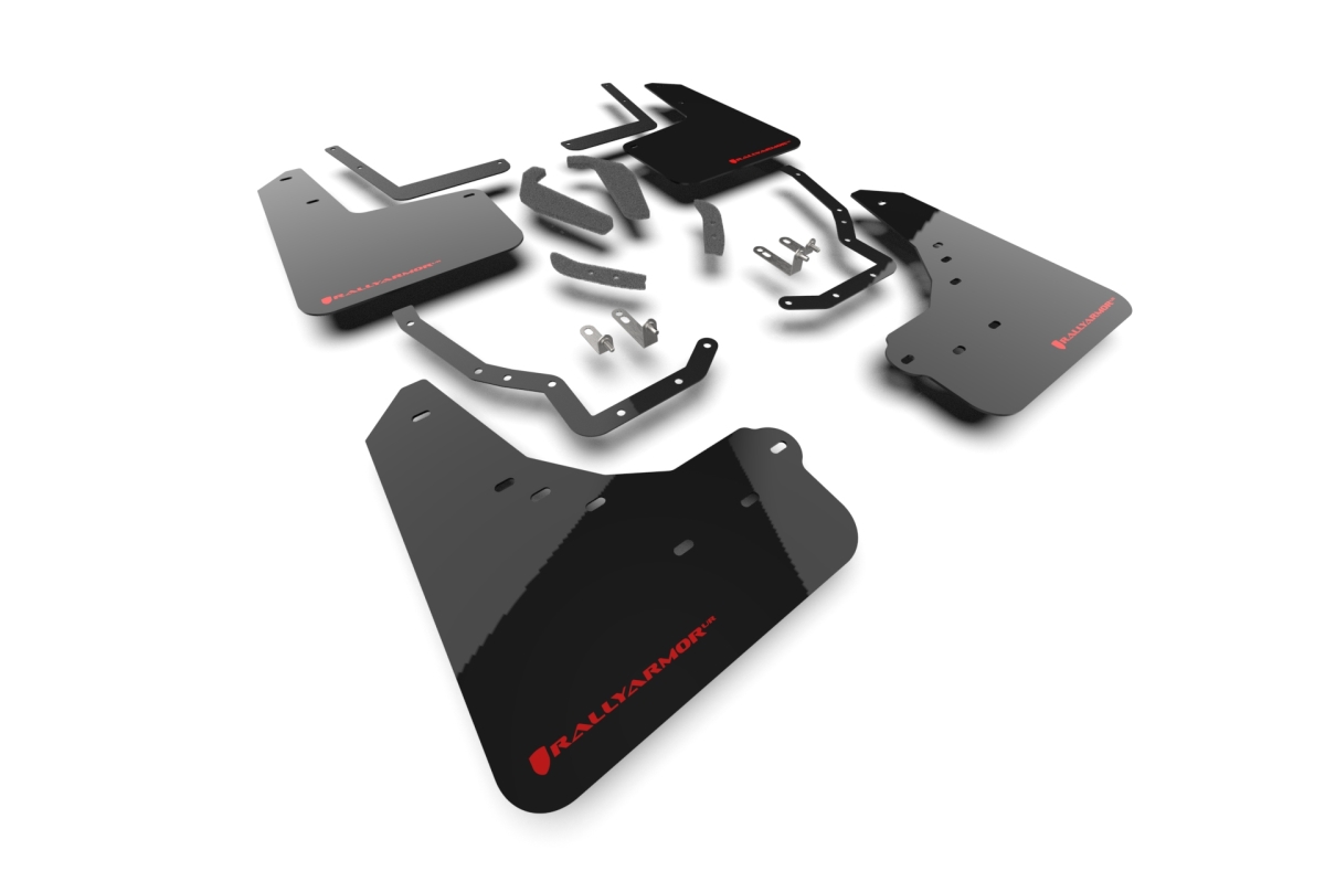 RARMF148-UR-BLK-RD Mud Flap for 2025 Toyota 4Runner - Front & Rear, Black, Red Logo