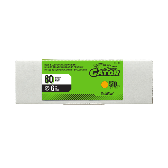 GTF8508035 Hook & Loop Sanding Disc - 6 in., 220 Grit, Gold - Pack of 50
