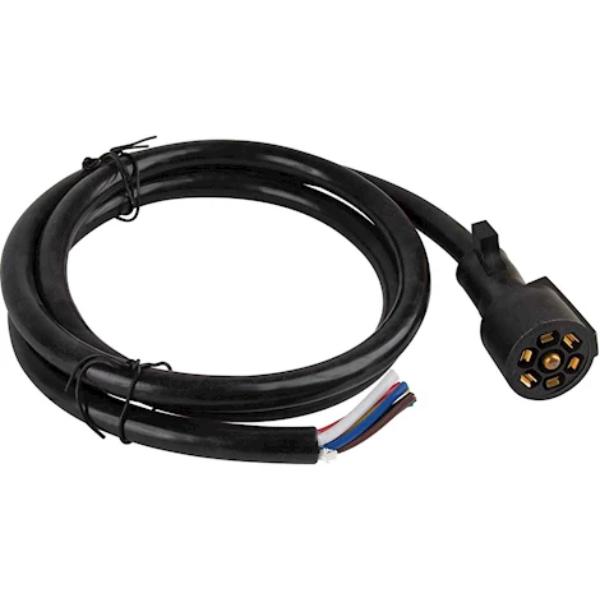 TWRRT1824 7-Way Trailer Cord - 6 ft., Black