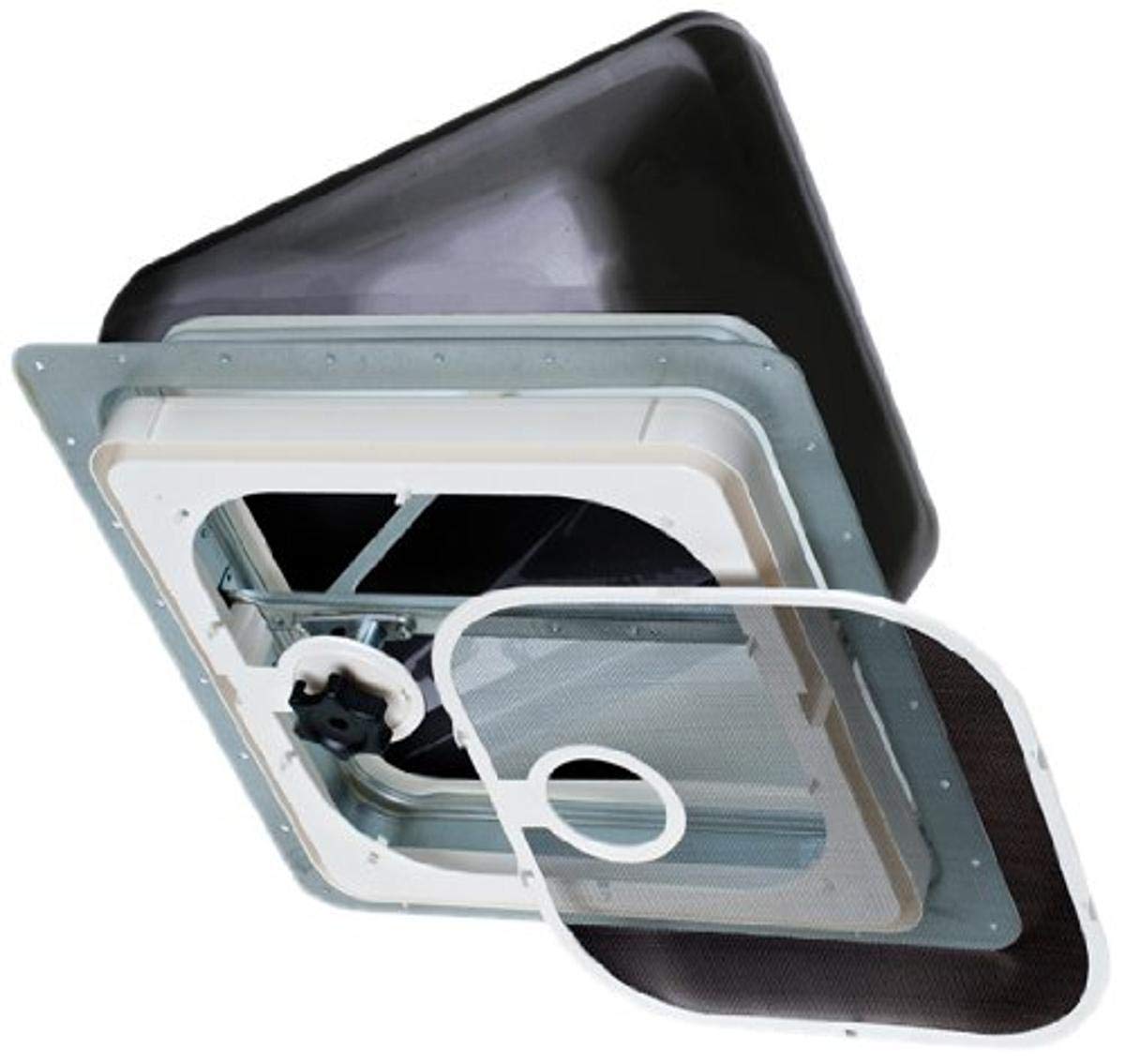 VENV2092-503-00 Non Powered Roof Vent with Screen Frame - Smoke Dome, Birch White