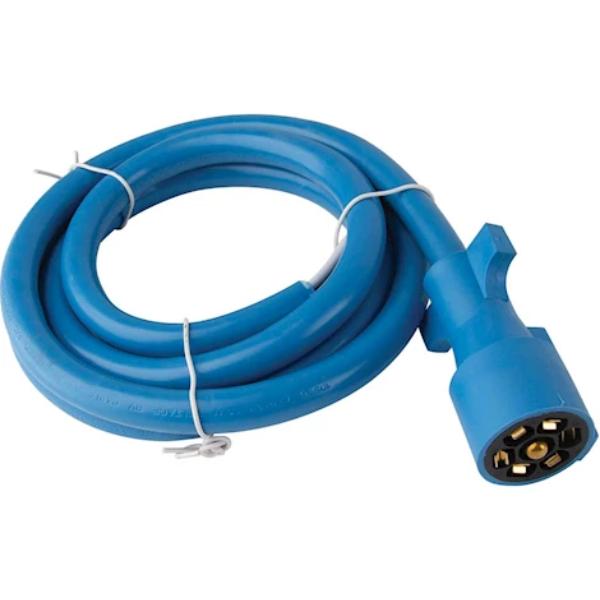 TWRRT1825 7-Way Trailer Cord - 6 ft., Blue